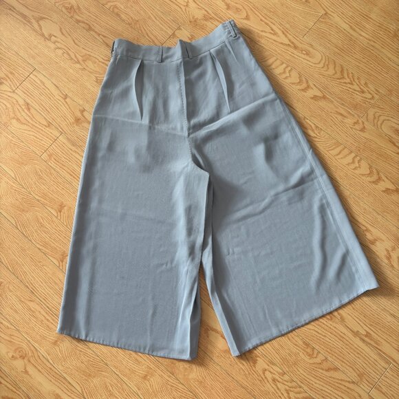 Grey Culottes Baggy Shorts Vintage Handmade Wide Leg Capri - Picture 3 of 3